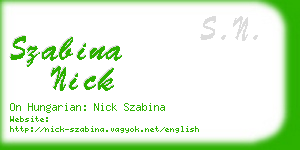 szabina nick business card